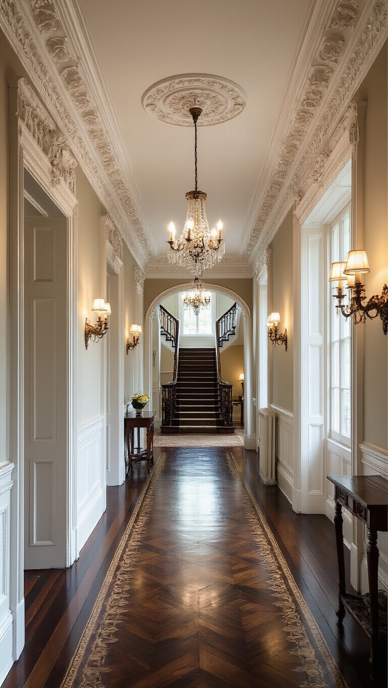 11. Elegant Victorian Hallway Cornices