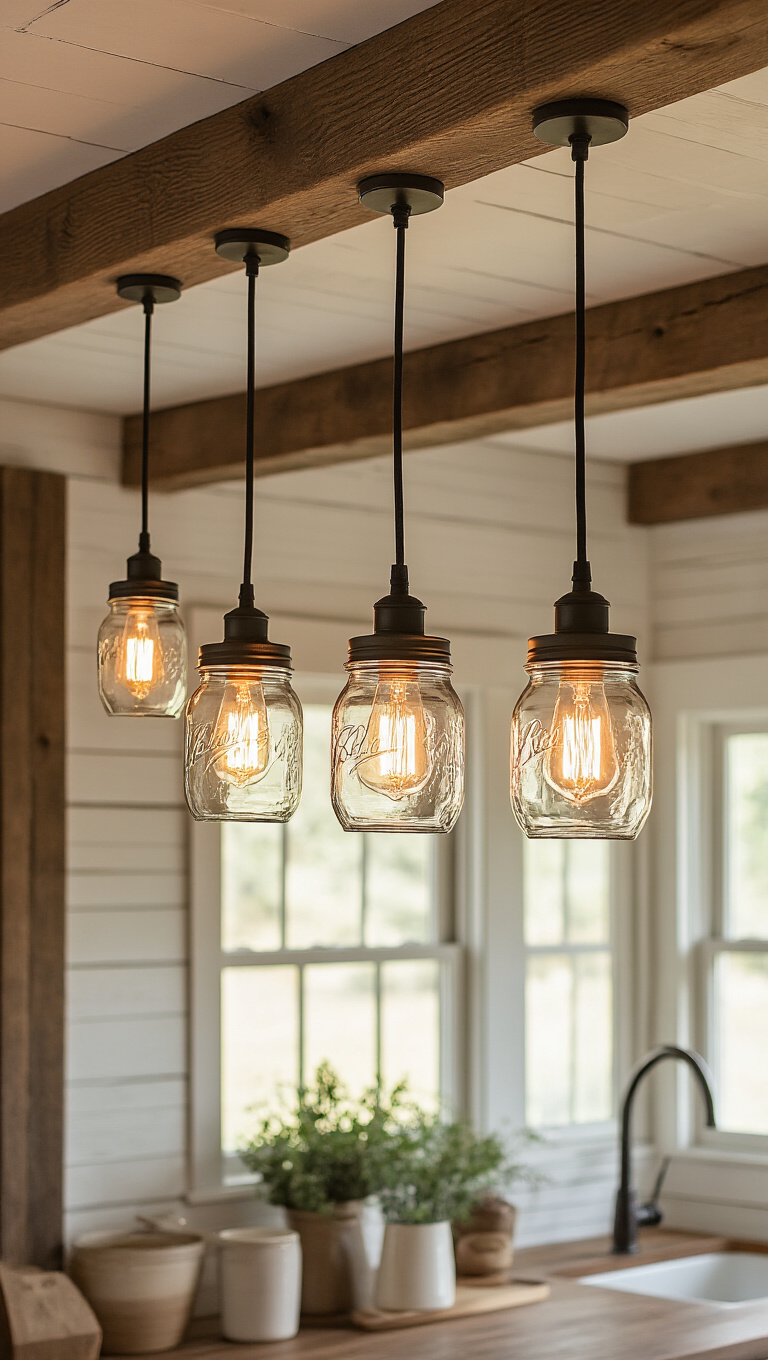 10. Classic Mason Jar Lighting for Authentic Ambiance