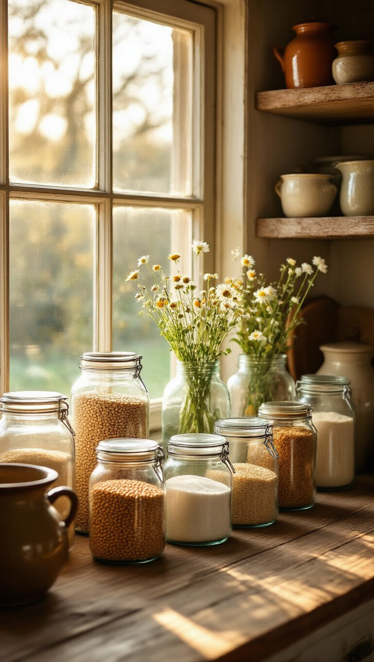 6. Vintage Glass Jars for a Touch of Nostalgia