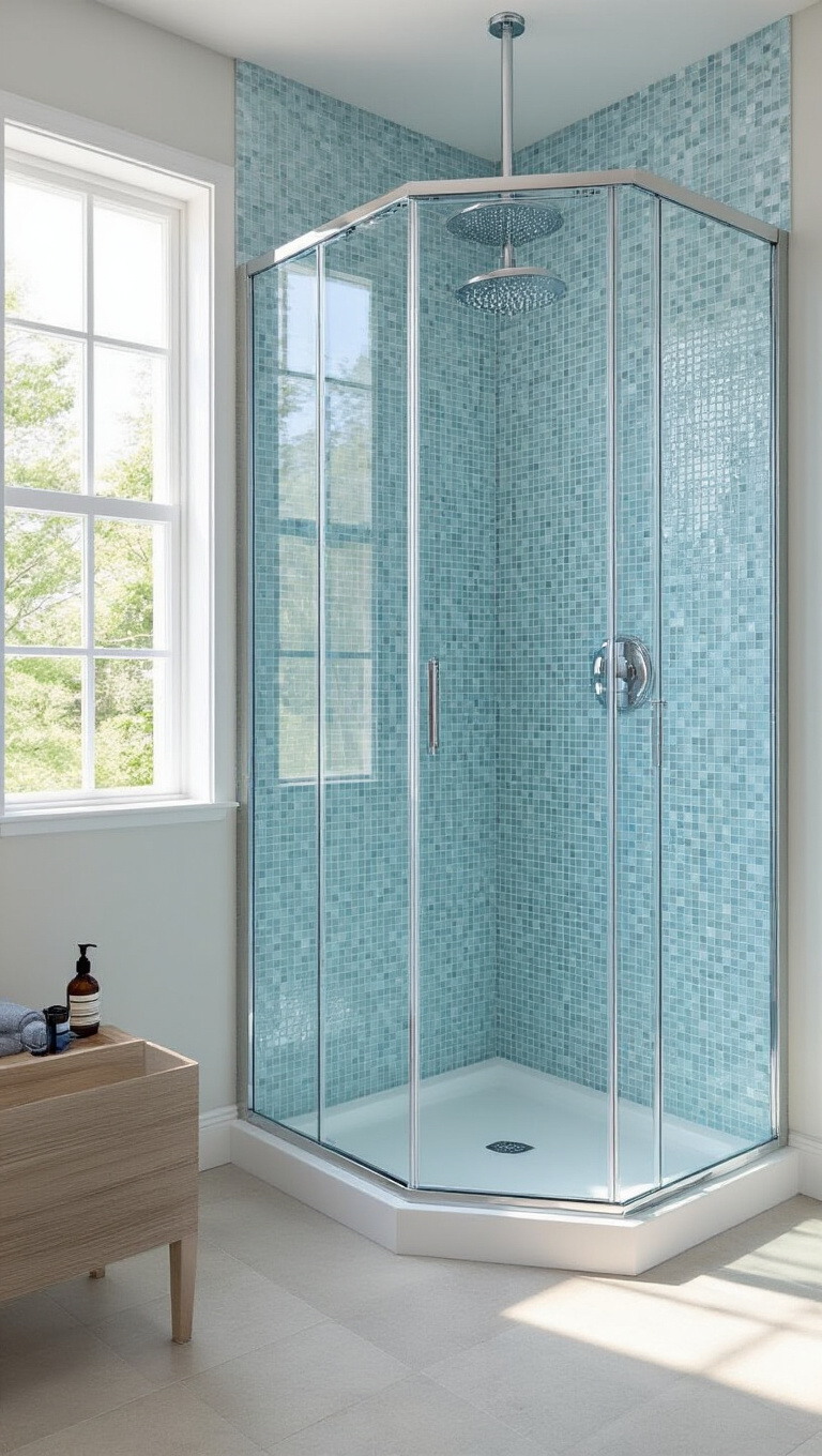 2. Optimize with a Corner Walk-In Shower