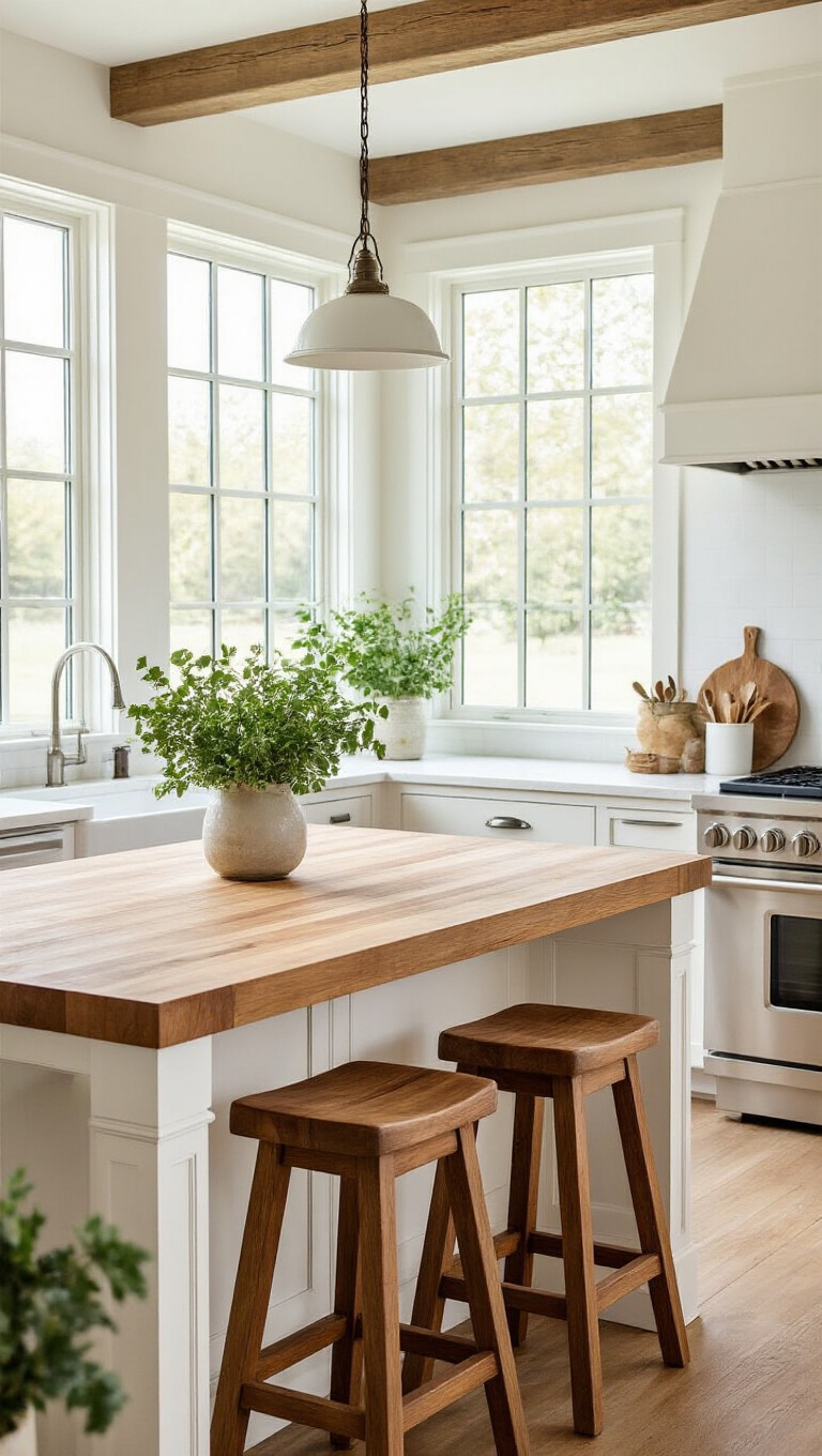 9. Add Warmth with Butcher Block Countertops