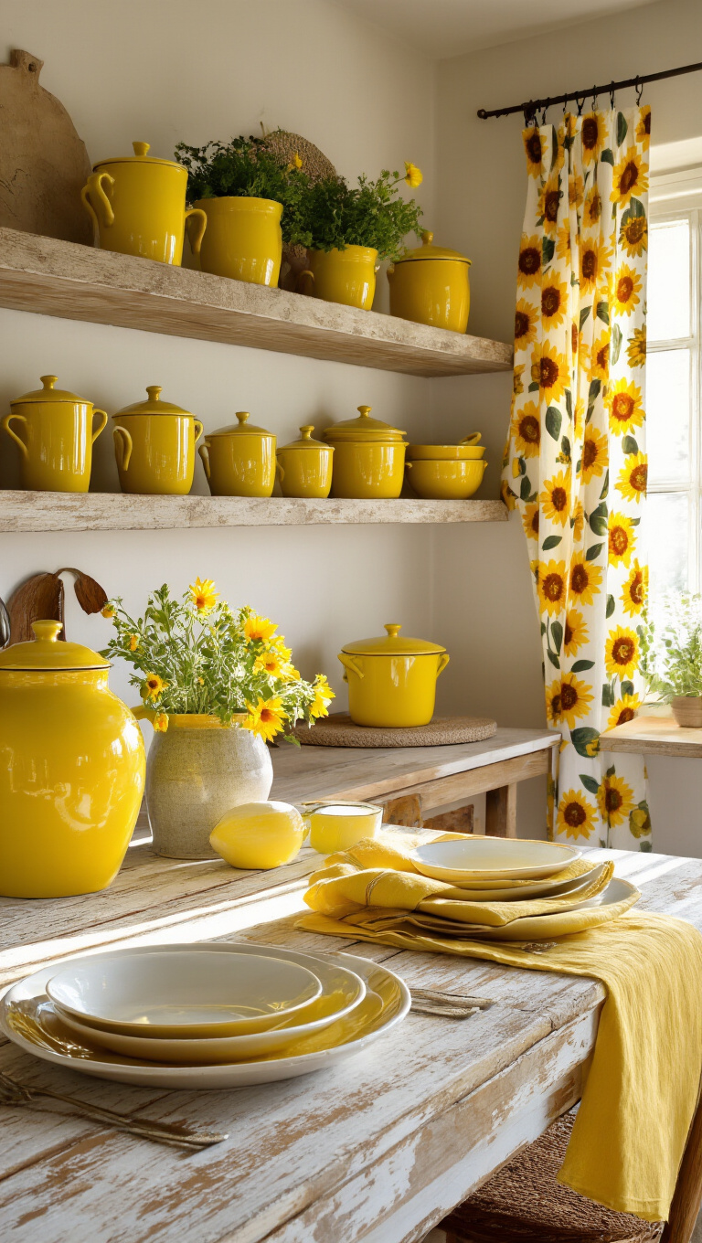 1. Sunny Yellow Accents for a Cheerful Vibe