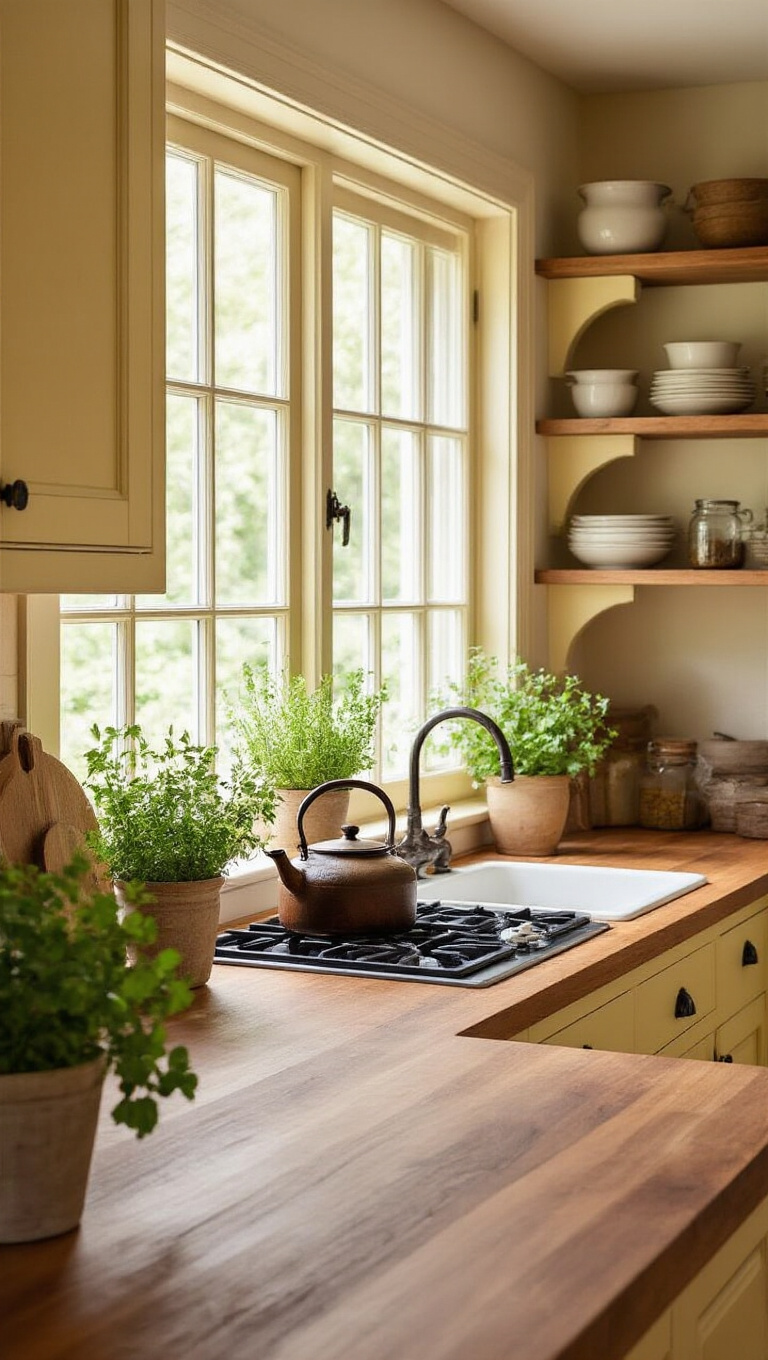 11. Warm Wooden Countertops for Natural Appeal