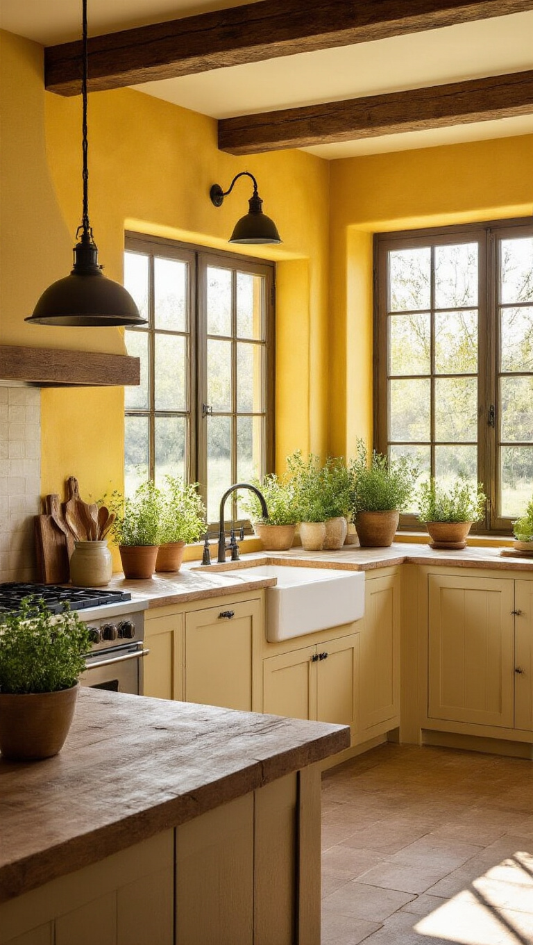 15. Earthy Yellow Wall Paint for a Wholesome Atmosphere