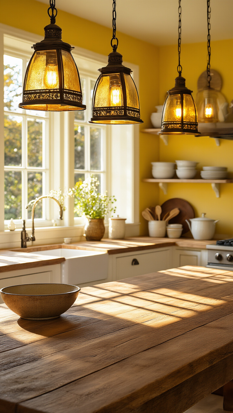 4. Illuminating Pendant Lights for Rustic Elegance